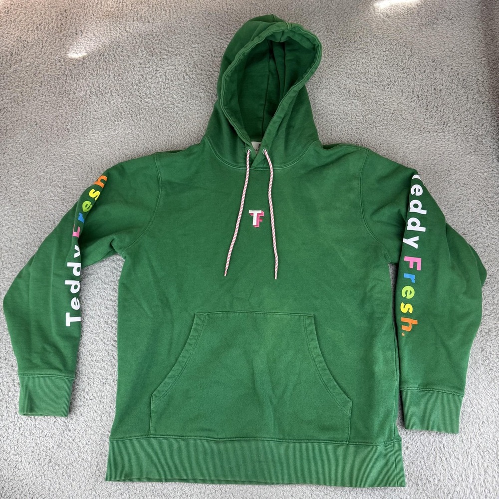 Teddy Fresh Hoodie Mens Medium Pullover Sweatshirt Streetwear Colorful